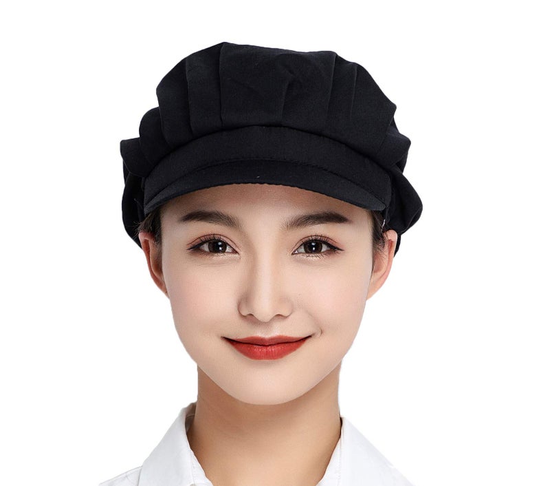 Jaspfct 1pc Chef Hats Hairnets Kitchen Cooking Dishwashing Work Caps in Black HT005B1 - Image 2